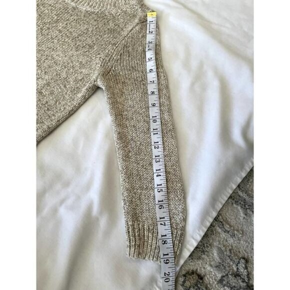J. CREW Women's Sweater Sz Small Oatmeal Knit Ribbed Collar Hem Wrist Soft NEW - Picture 9 of 12